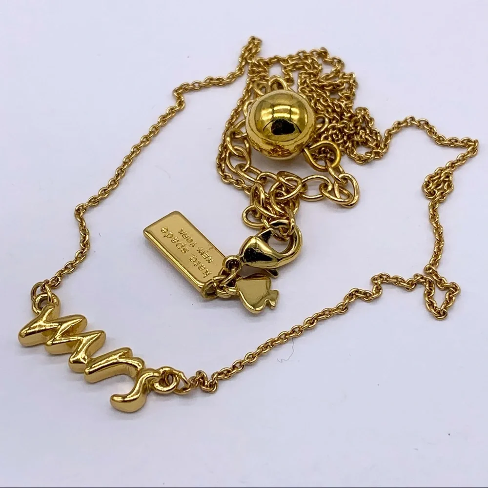 Kate Spade Gold “Mrs” Necklace